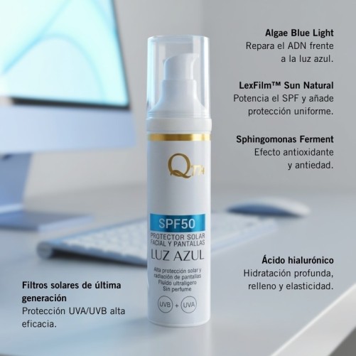PROTECTOR FACIAL SOLAR Y LUZ AZUL Q77+