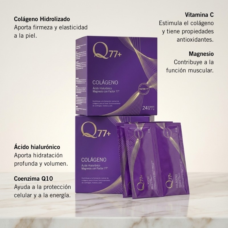 COLÁGENO CON MAGNESIO Y ÁCIDO HIALURÓNICO Q77+ COLÁGENO CON MAGNESIO Y ÁCIDO HIALURÓNICO Q77+