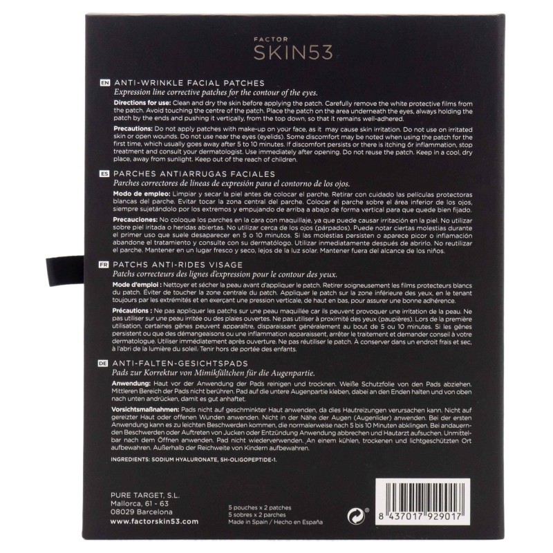 parches para el contorno de ojos de Factor Skin 53